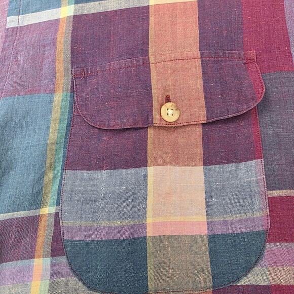 Ralph Lauren Shirt Womens 4 Multi Plaid Madras Long Sleeve Pocket Button Down - Picture 14 of 16